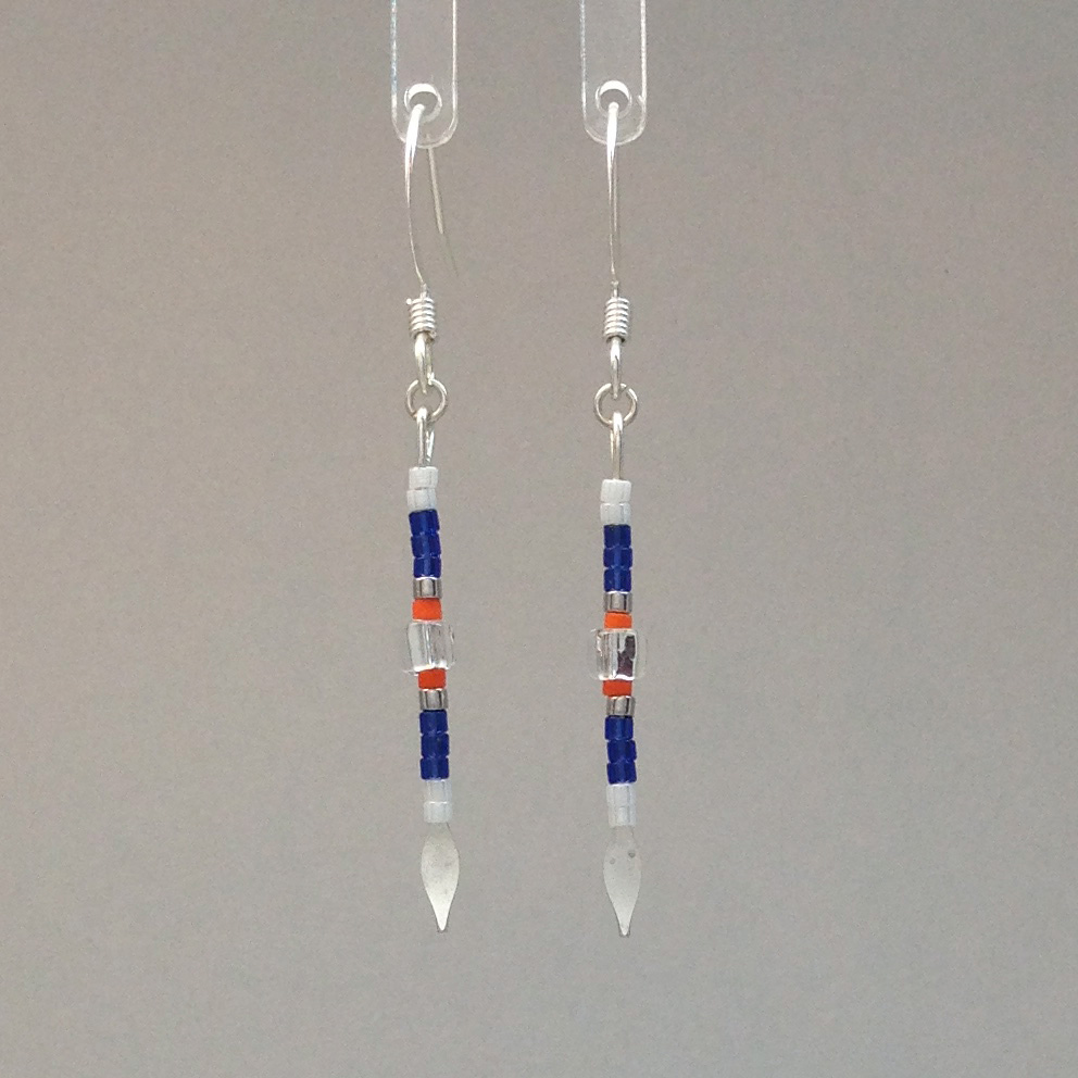Stick Earring White/Blue